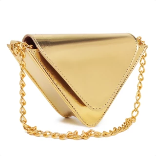 Bolsa Mini Bag Triangulo Tranvsersal Tendencia Metalizada Tiracolo Blogueirinha Festa Lançamento