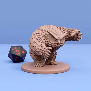 Miniatura RPG Urso Coruja Livro dos Monstros D&D Dungeons and Dragons