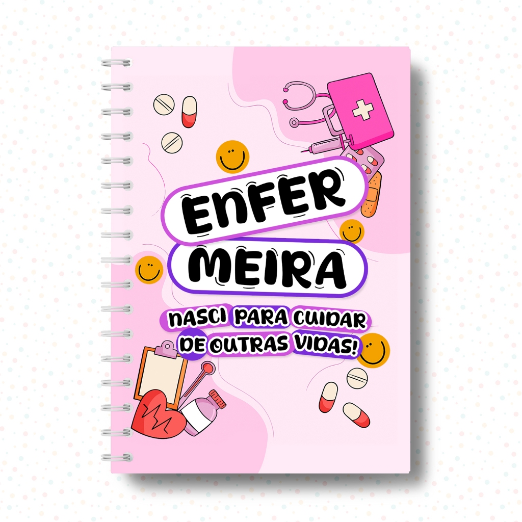 Caderneta De Anotação Bolso Estágio Enfermeira Nasci Para Cuidar Capa Rosa Estudo Prático Enfermagem