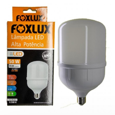 LAMPADA LED FOXLUX 50W 6500K (BCO) | Shopee Brasil