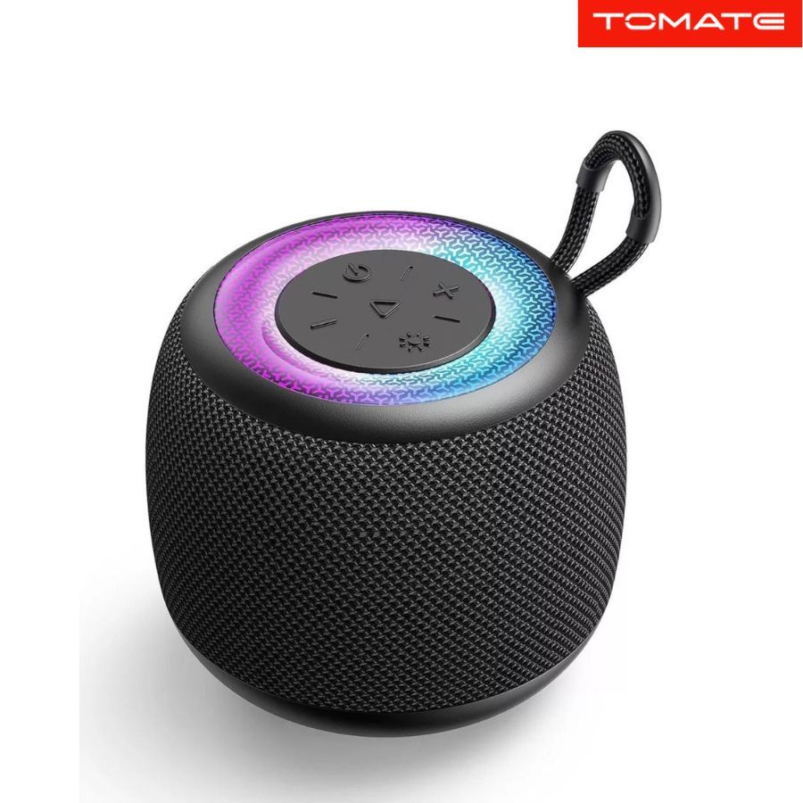 Caixa De Som Bluetooth 5.3 Super Grave 5w Rgb Cor Preto 110v/220v Tomate MTS-6013