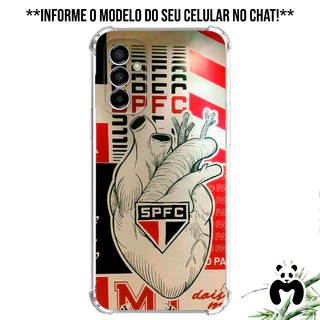 Capa Case Capinha Personalizada Times Transparente SPFC Futebol Torcida Tricolor Morumbis