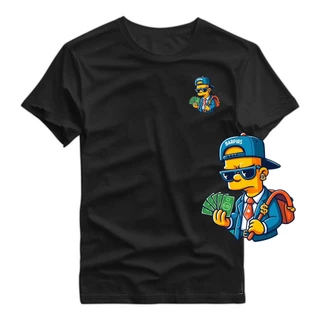 Camiseta Camisa Streetwear Basica Minimalista Bart Simpson Old School 100% Algodão Premium