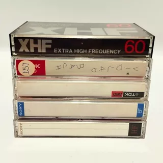Fitas K7 Cassete TDK A 60-TDK A 90-XHF 60-SONY EF 60-SONY HF 60 (5 Unidades) Usadas