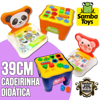 Cadeirinha Didática Com Atividades Modelo Bichos - Brinquedo Pedagógico Aprendendo Brincando