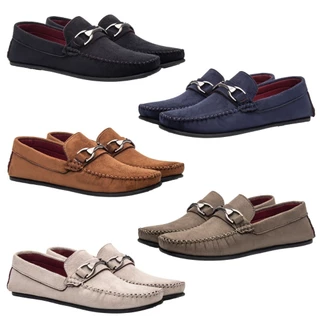 Mocassim Sapato Masculino Casual Camurça Leve Macio Com Fivela