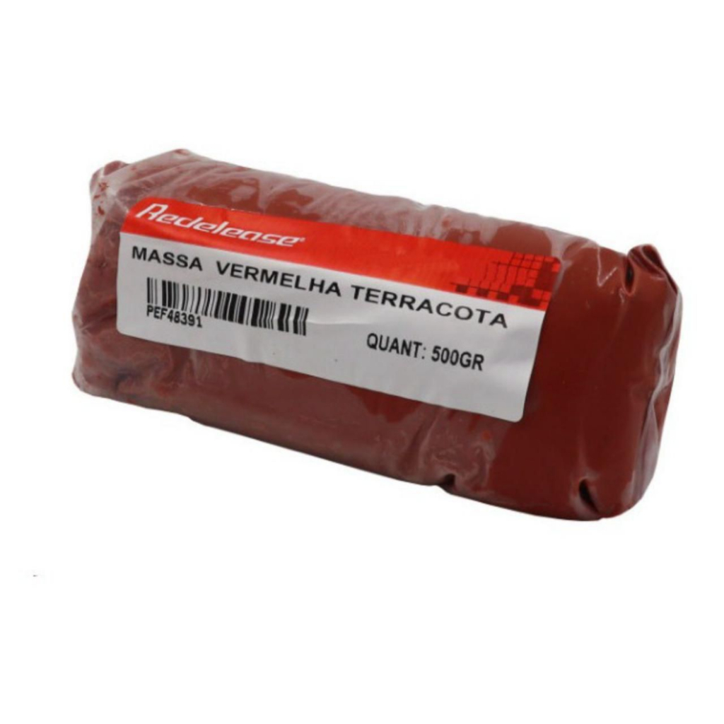 Massa De Modelar - Clay Plastilina - Para Artesanato - 500g Vermelha Terracota