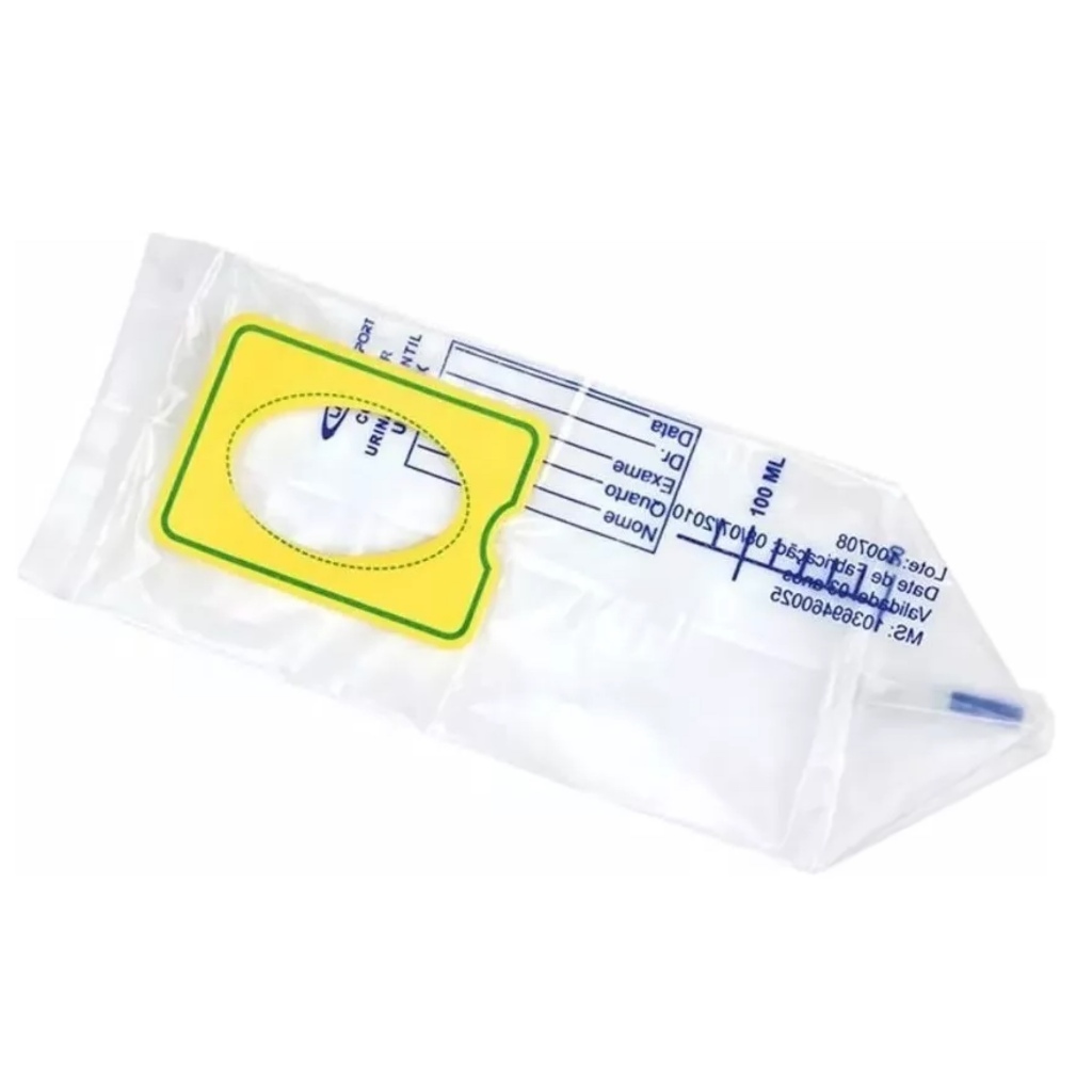 Coletor De Urina Unissex Infantil Estéril Cral 100ml caixa 10 unidades ...