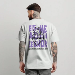 Camiseta Religiosa Jesus Eis Me Aqui Senhor Camisa Streetwear ENVIO IMEDIATO Unissex Qualidade Algodão