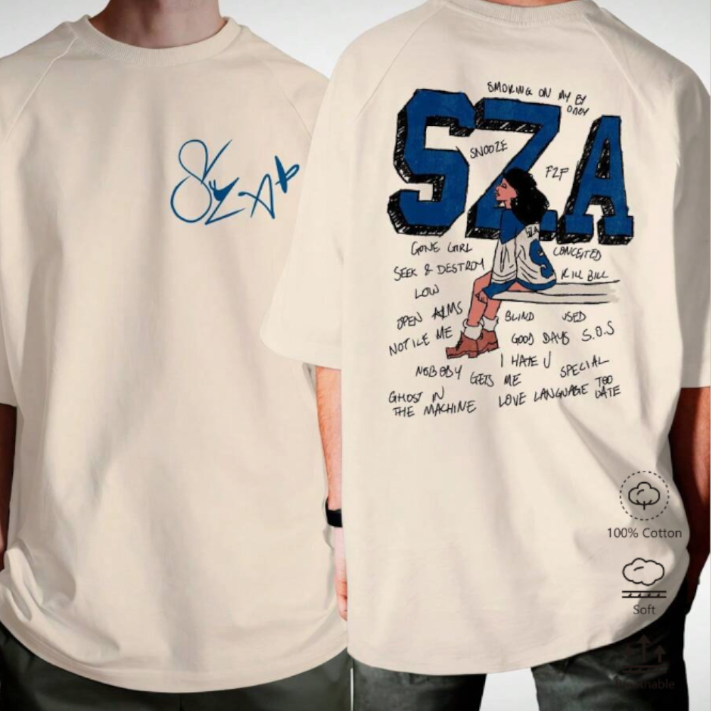 Camiseta SZA Estilo Streetwear Off White Ou Preto Envio Imediato Lançamento Camisa Unissex