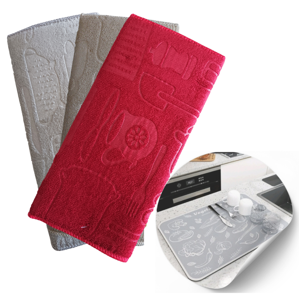 Tapete escorredor de Louça em Microfibra Super absorvente Dobrável Aparador de Louça