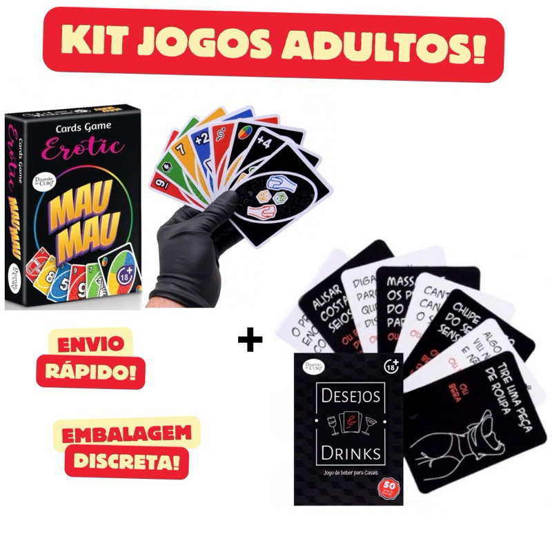 Kit Jogo de Cartas Desejos e Drinks Faz ou Bebe + Baralho Uno de Cartas ...