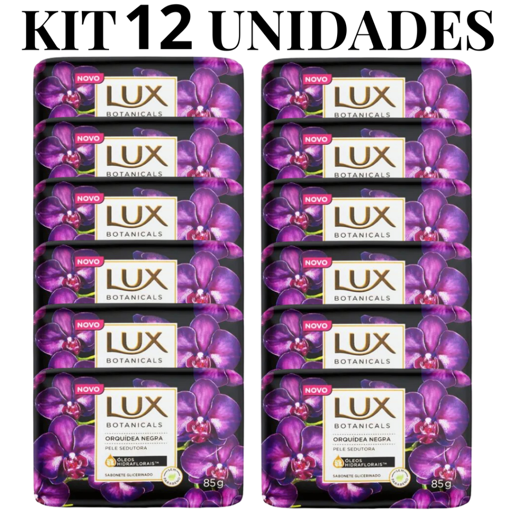 Kit com 12 unidades Sabonete Lux Botanicals Orquídea Negra 85g