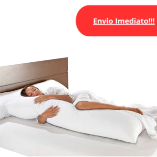 Travesseiro de Corpo Com Fronha de Zipper Antialérgico 1,30m x 40cm Extra Xuxão
