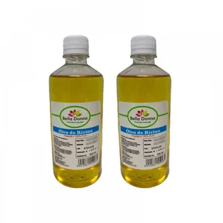 2 Óleo Rícino Puro Cresc.de Cabelo 500ml - C/ Laudo De Análise