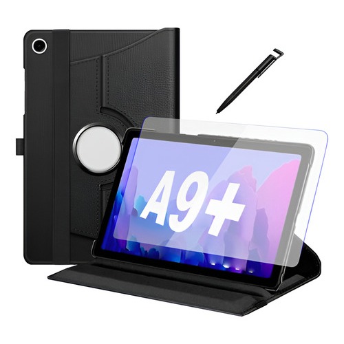 Kit Capa Giratória Galaxy Tab A9 Plus X210 X216 + Pelicula + Caneta