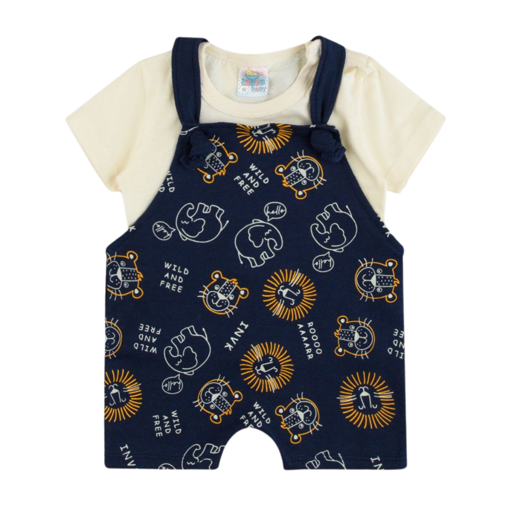 Conjunto Bebê Menino Jardineira e Camiseta Sortido | Conjunto Bebê Masculino