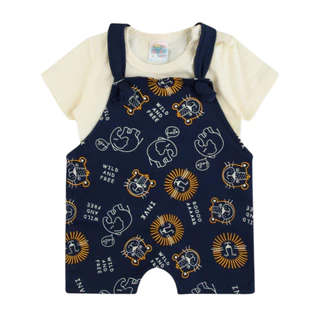 Conjunto Bebê Menino Jardineira e Camiseta Sortido | Conjunto Bebê Masculino