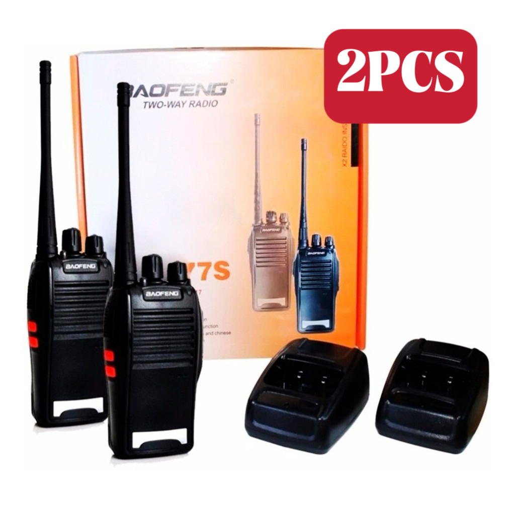 Kit 2 Rádio Comunicador Walk Talk Baofeng 777s com 16 Canais Alcance de 12Km