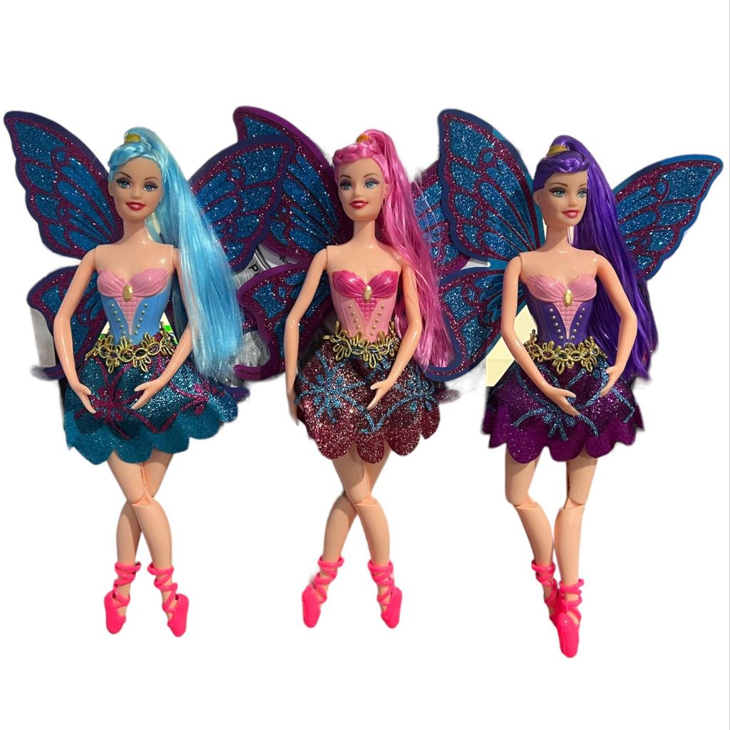 Brinquedo Boneca Fada Encantada Ballet estilo Barbie Bailarina Articulada 30 Cm Com Asas Brilhantes Glitter Shopee Brasil