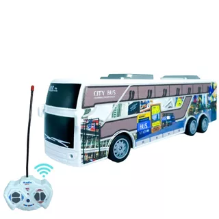 Brinquedo Ônibus de Controle Remoto Com Bateria Recarregável Busão Turismo