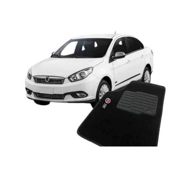 Tapete Carpete Fiat Grand Siena 2012 em diante Bordado + Túnel cortesia