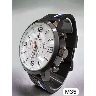 Relógio Masculino Pallyjane Pulseira de Borracha Moda Homem Elegante pra Presente