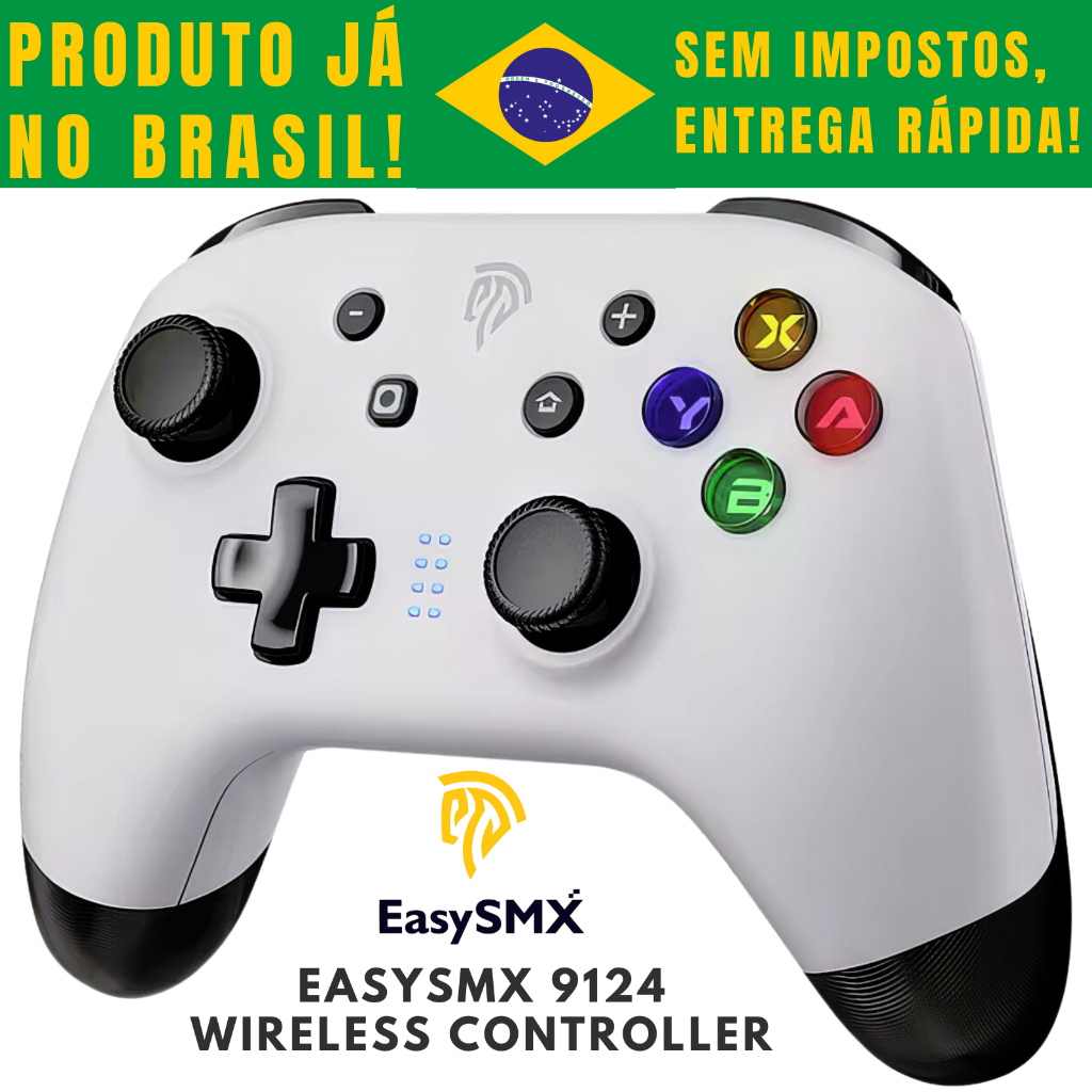 Controle Sem Fio EasySMX 9124 Nintendo Switch Steam PC iOS iPhone Android iPad Tablet Android TV