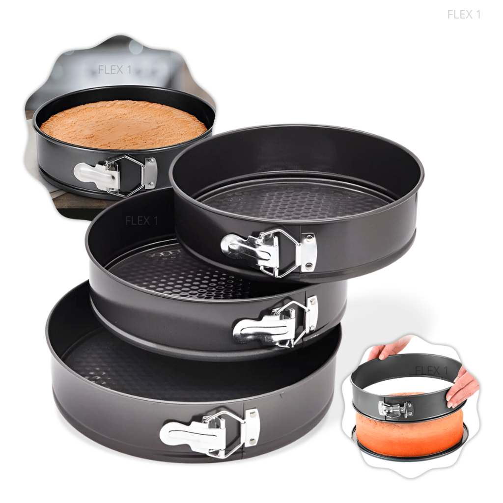 Kit 3 Formas De Bolo Torta Redonda Antiaderente com Fundo Removível