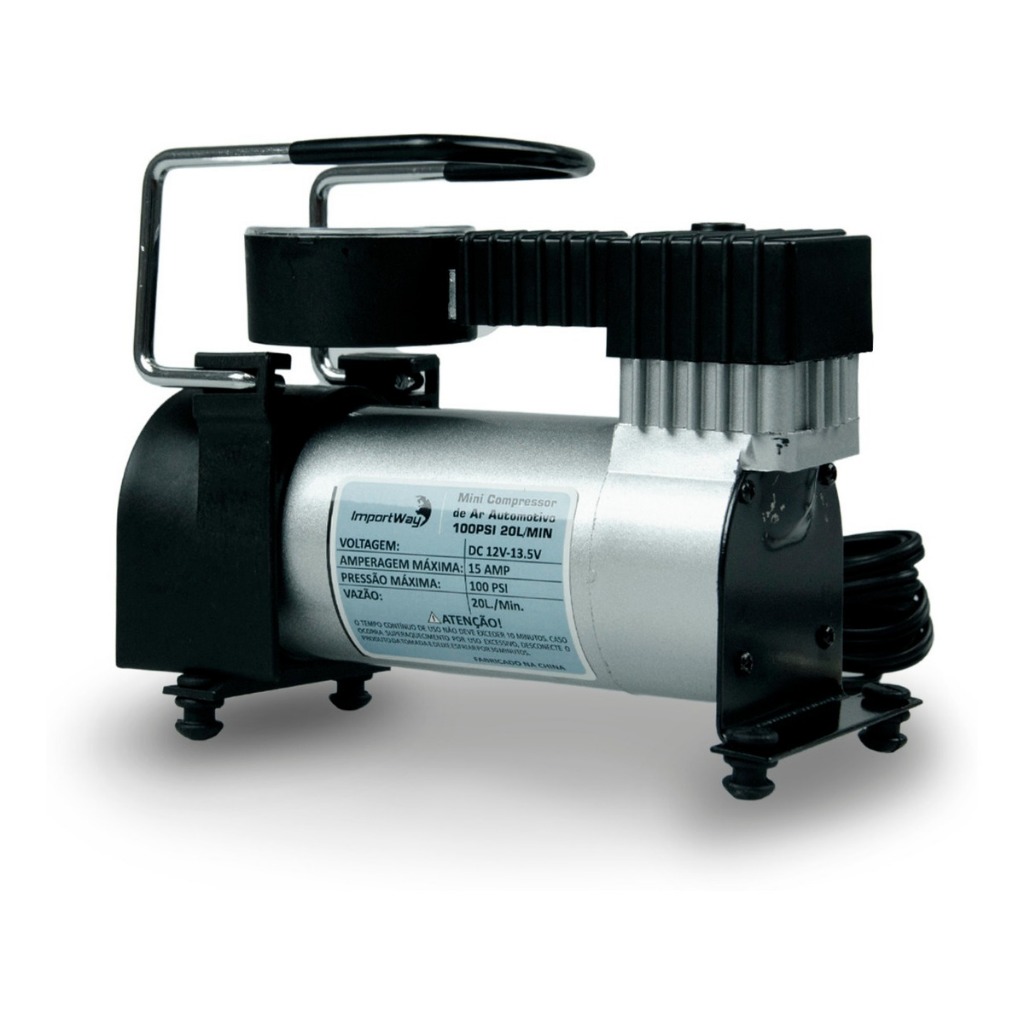 Mini Compressor Portátil Para Encher Pneu 100psi 20l/min 12v IWMCA10020 ...