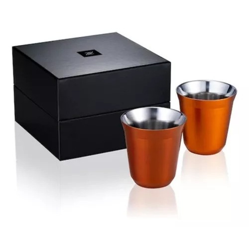 Original Xícaras Pixie Lungo set - Nespresso Cor Cobre (Envivo) e Laranja (Linizio).