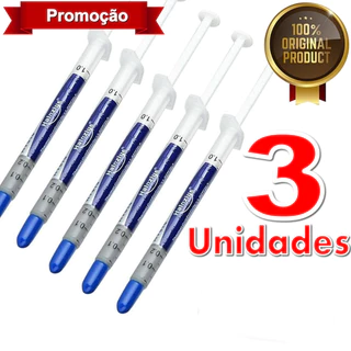 Kit 03 pasta Termica com prata - Pc Gamer Console Cpu Gpu Processador - Original Halnziye