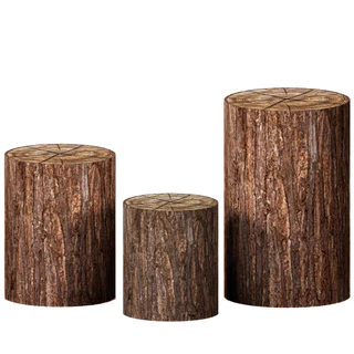 Kit Capas Cilindro Tema Tronco Madeira Tecido Sublimado Madeira Decoração Festas