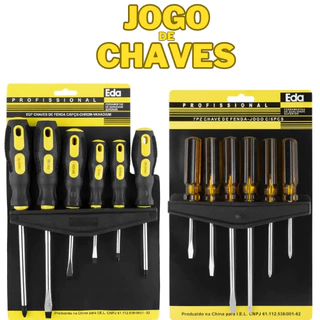Jogo Chave De Fenda / Philips 6 Peças Eletricista Profissional PVC/Emborrachado - Eda