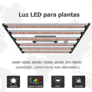 LED Grow Light Samsung LM301H EVO De Espectro Total 320w 1000W 660nm IR 450nm UV 370-780nm Condicionador Veg/Bloom Meanwell