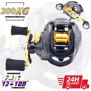 Carretel De Arremesso bc 12 + 1BB 7.2 : 1 Max Arraste 200 Kg Pesca Vara Molinetes Roda De Fundição Equipamento Pan