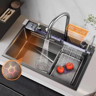 Kit Cuba Cozinha Gourmet Luxo Aço Inox Pia De Cozinha Com Acessórios Conjunto De Torneiras