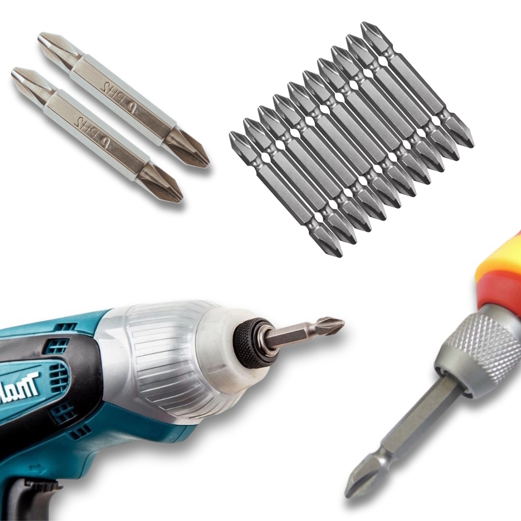 Kit Ponteira Parafusadeira Com 10 Bit Ponta Dupla Magnético