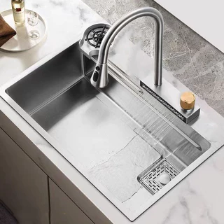 Kit Cuba Cozinha Gourmet Luxo Prata Aço Inox Com Acessórios Conjunto De Torneiras