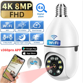 360 Câmera Bulbo Home Panorama Wifi IP Security Com visão noturna infravermelha Câmera APP v360pro ​