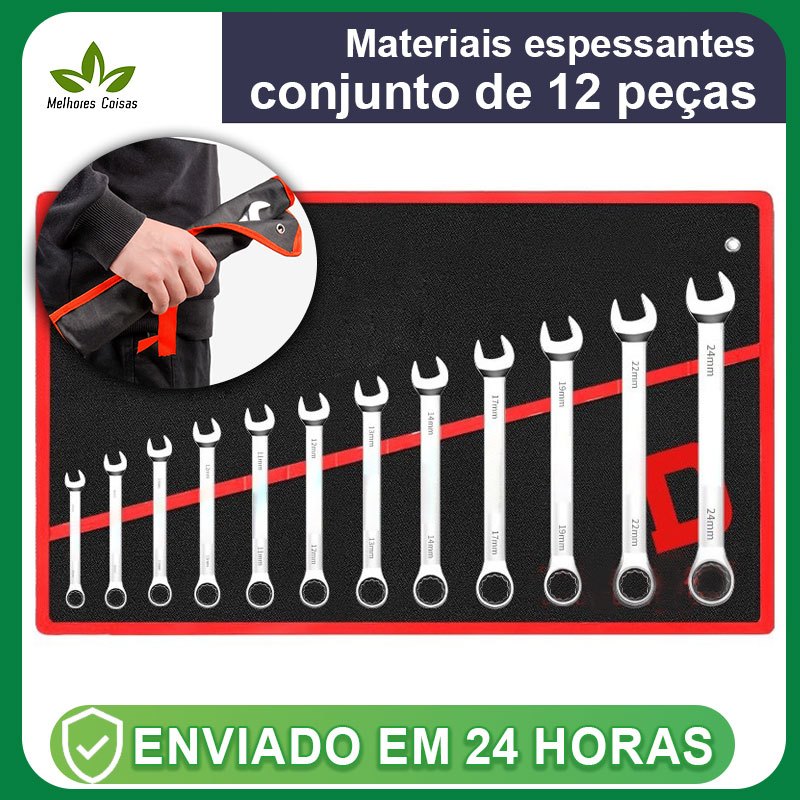 Jogo Chave Combinada Boca Estrela 12 Peças Profissional combinação de aço carbono Chave fixa