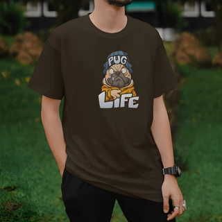 Camiseta Pug Life Pets Fio 30.1 Premium 100% Algodão Conforto Superior Estampa Exclusiva