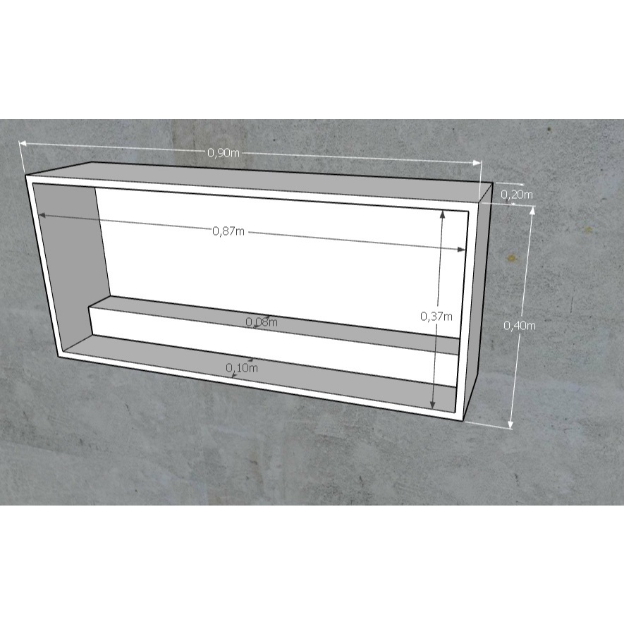 Nicho Expositor para colecionáveis 90x40x20 com elevação fixa
