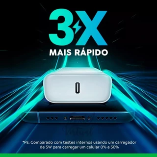 Fonte Usb C 20w Turbo Cabo Original Para iPhone 7, 8, 11, 12, 13