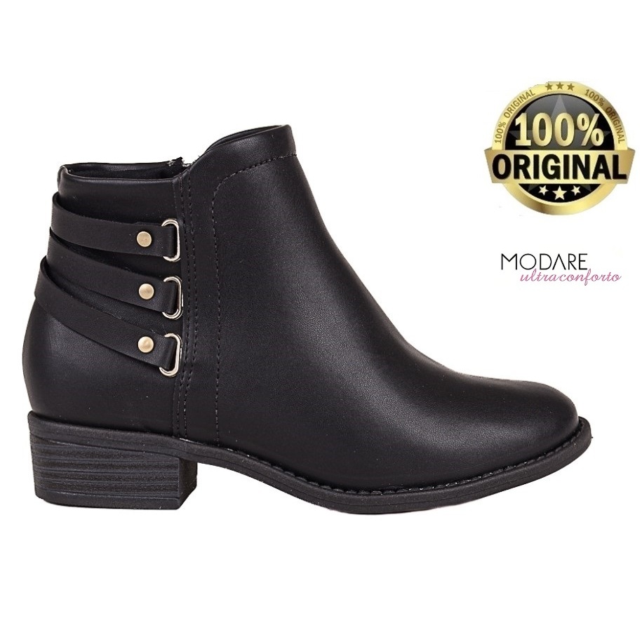 Bota Coturno Feminino Modare Salto Baixo UltraConforto 7057218 | Shopee ...