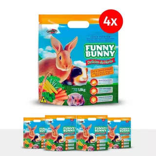 Kit 4 Rações Funny Bunny Delícias da Horta 1,8kg Supra