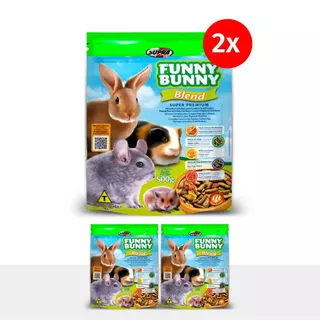 Kit 2 Funny Bunny Blend 500g Ração para Coelhos e Roedores Supra em Oferta na Shopee