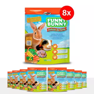 Kit 8 Funny Bunny Delícias da Horta 500g Ração para Coelhos e Roedores Supra em Oferta na Shopee