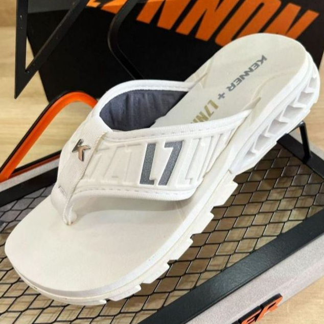 Chinelo KENNER Rakka L7 Preta Branco Novidade Macio Leve Confortável ...