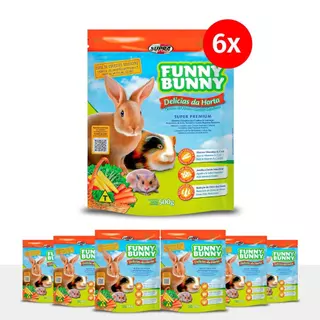 Kit 6 Funny Bunny Delícias da Horta 500g Ração para Coelhos e Roedores Supra em Oferta na Shopee